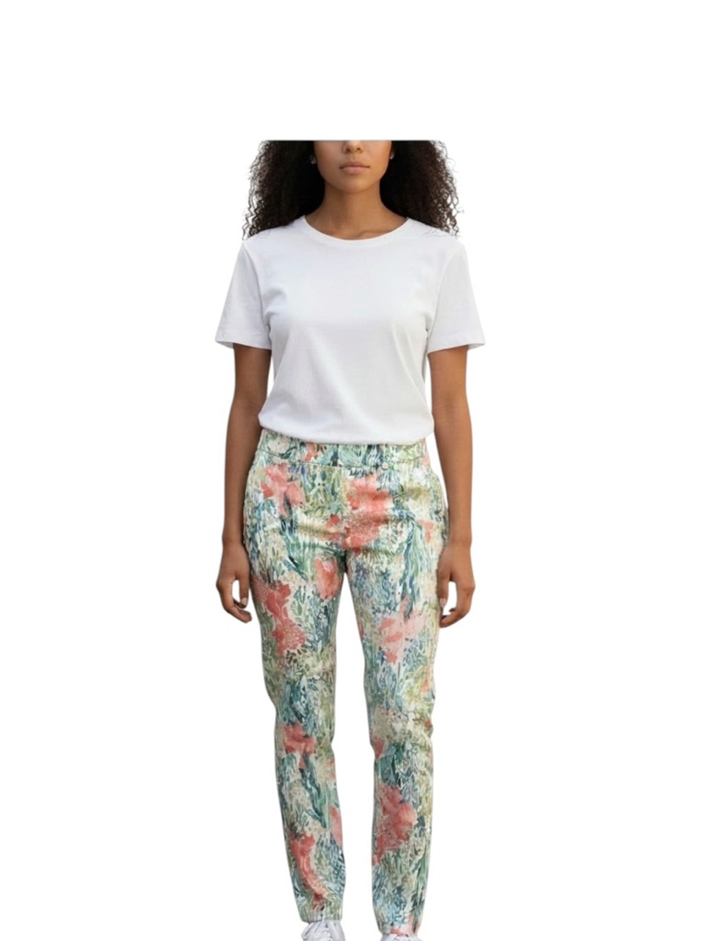 Floral Old Navy Pixie ankle pants mid rise size 4